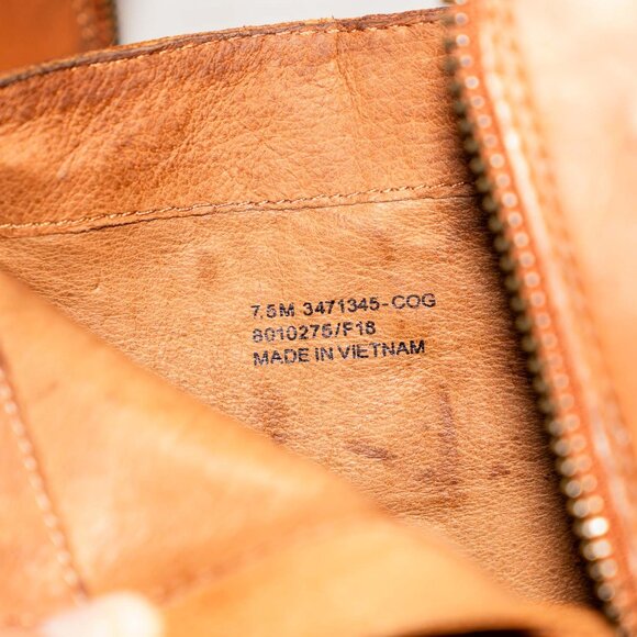 Frye Womens Jennifer Cognac Leather Pointed Toe Zip Up Cute Ankle Bootie - Picture 6 of 8